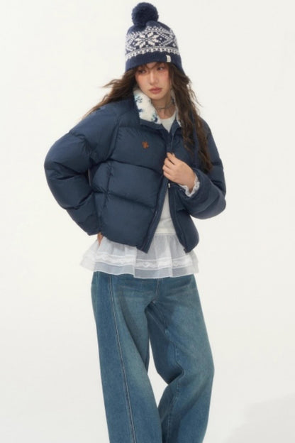 Fur Collar Patchwork Short down Jacket