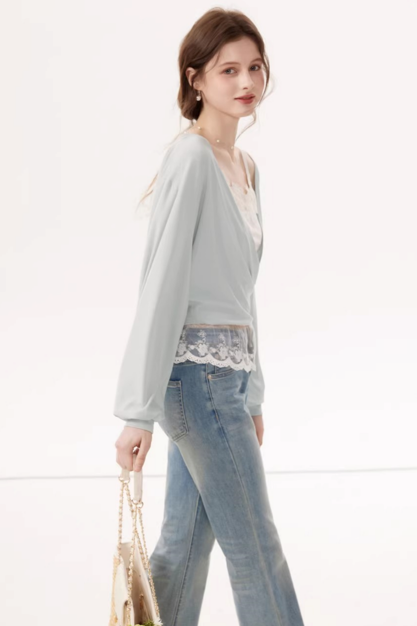 Lyocell Lace Batwing Top