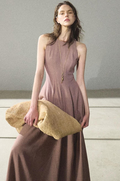Shimmering Linen Sleeveless Dress