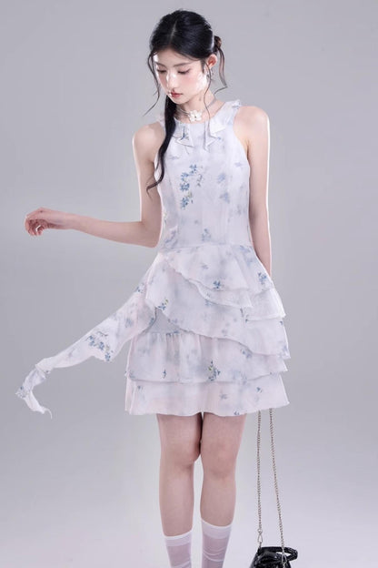 Fluid Floral Cascade Dress