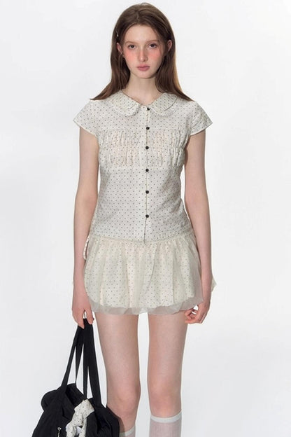 Nap Dot Mesh Culottes Set-Up