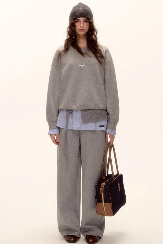 Plaid Patchwork Sweater Set-Up