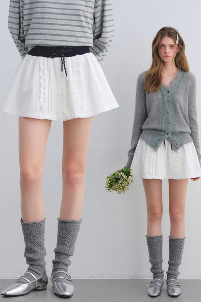 Lace Trim Patchwork Skirt