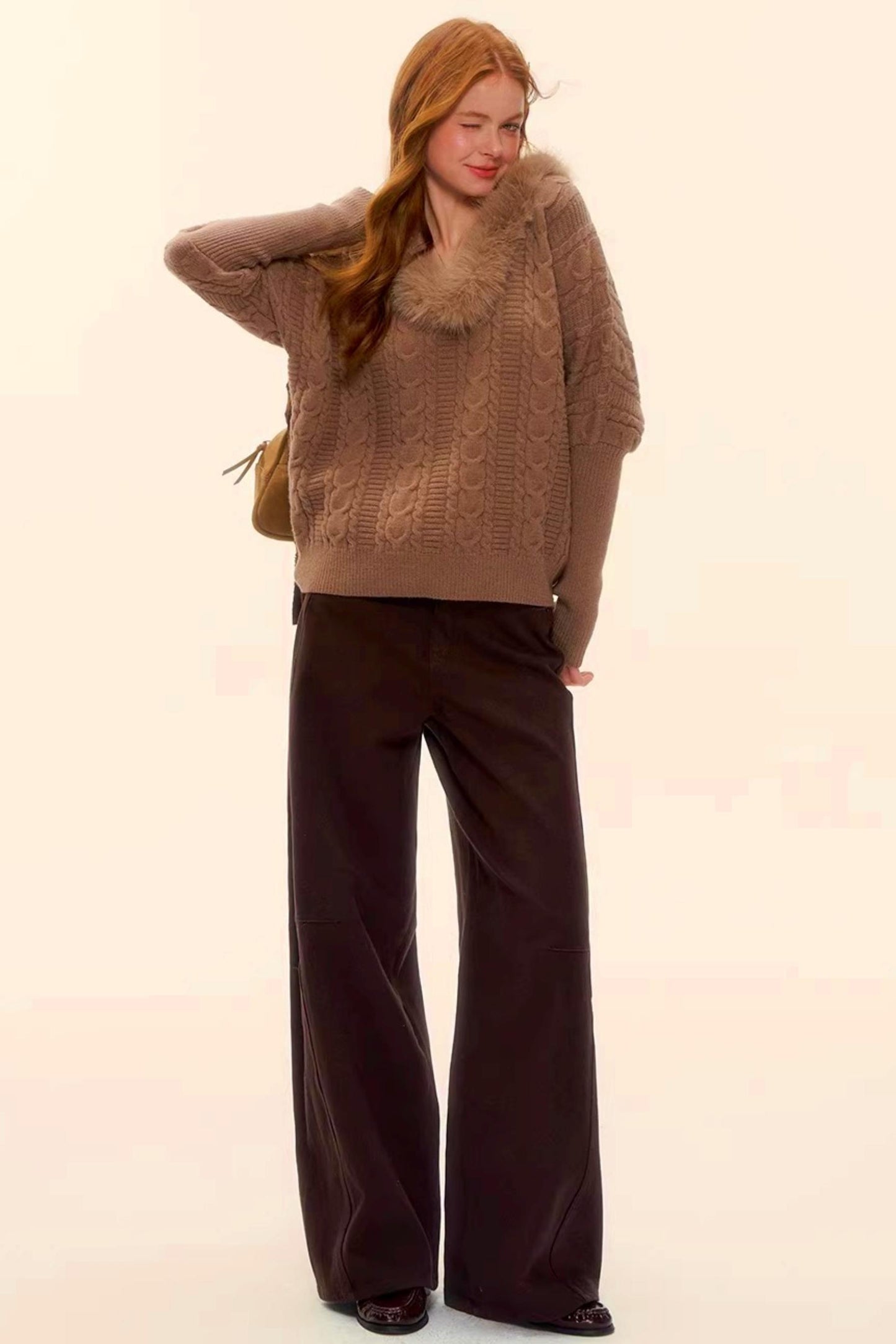 Raw Leather Trim Jeans