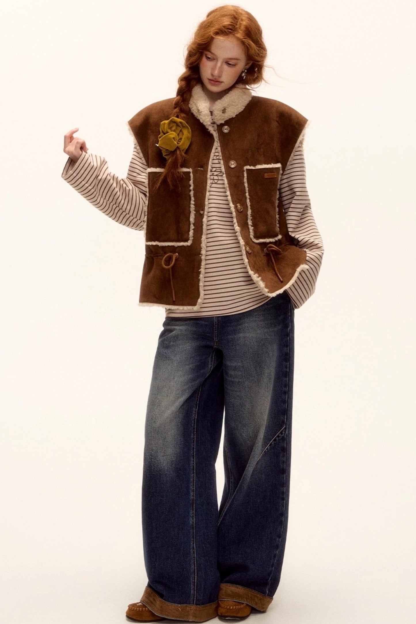 Reversible Fur Suede Vest Jacket