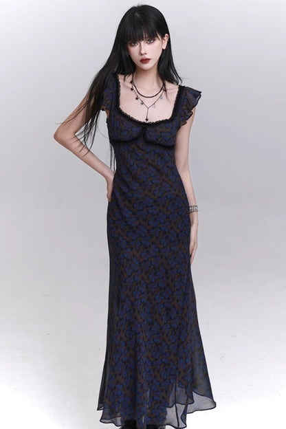 Butterfly Floral Halter Dress