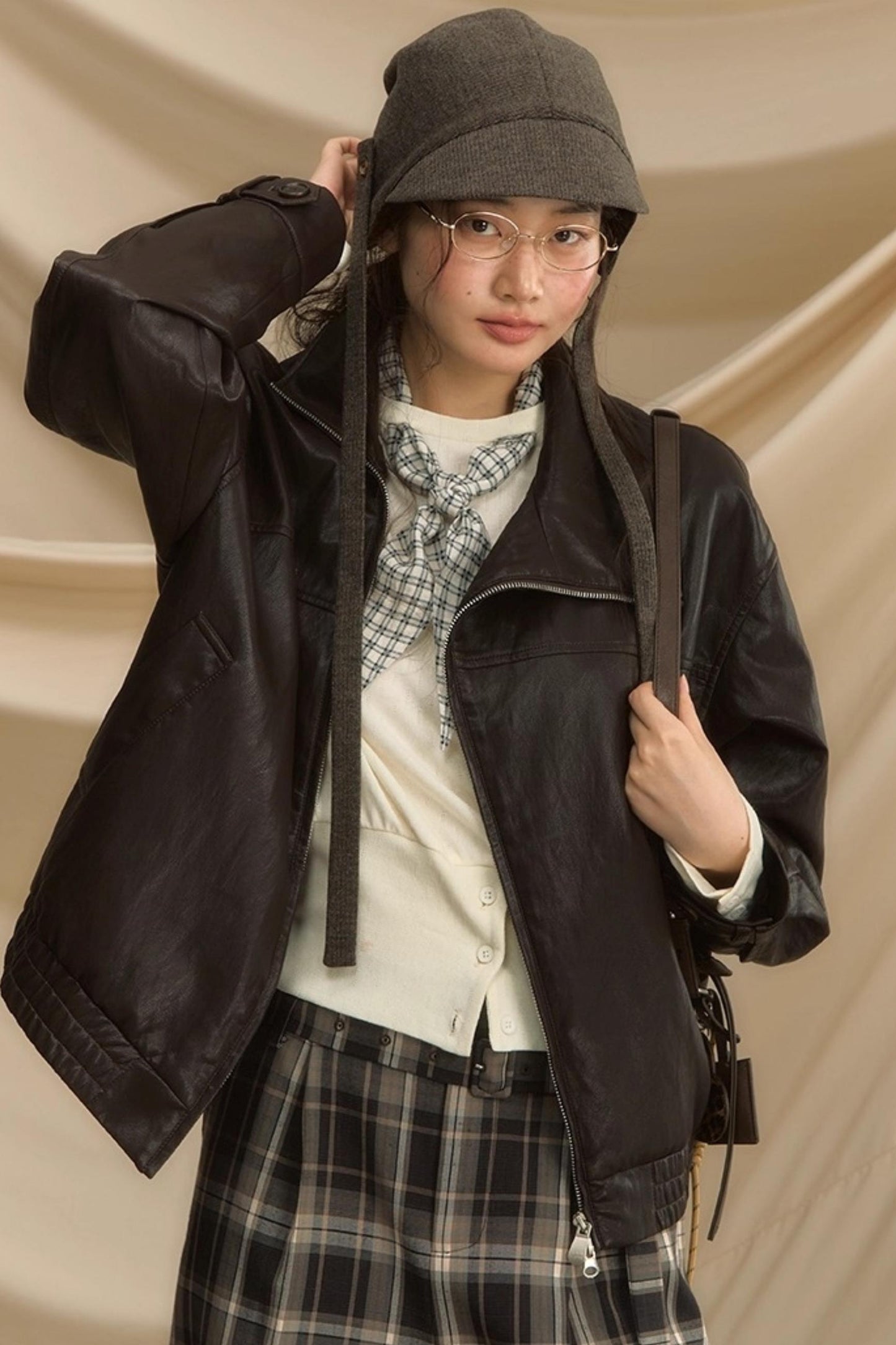 Ultra-Soft Vintage Brown Leather Womens Flight Jacket