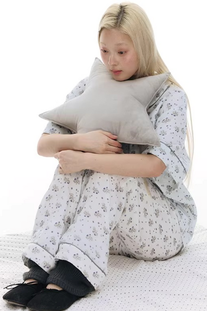 Pony-Printed Matching Pajama Set