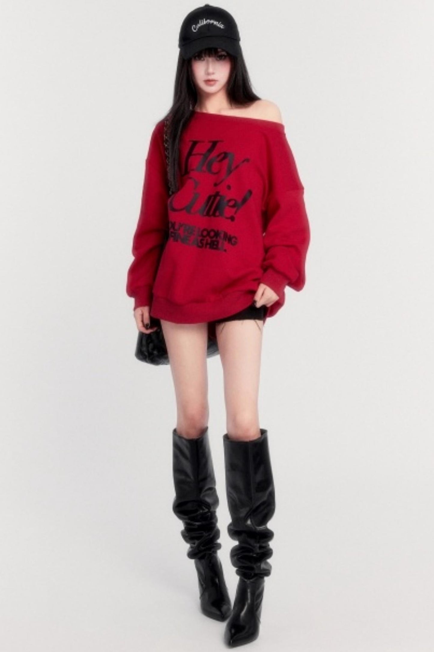 Loose Fleece Long-Sleeved Sweatshirt