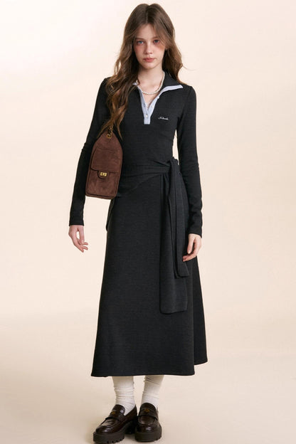 Lace-Up Knitted Dress