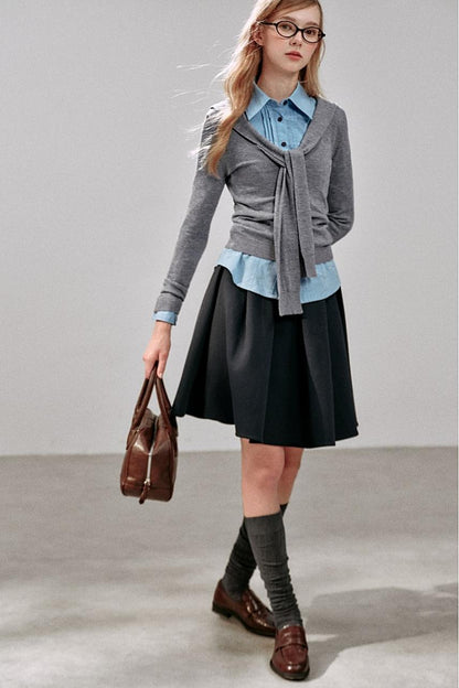 Casual Navy Collar Pullover Sweater