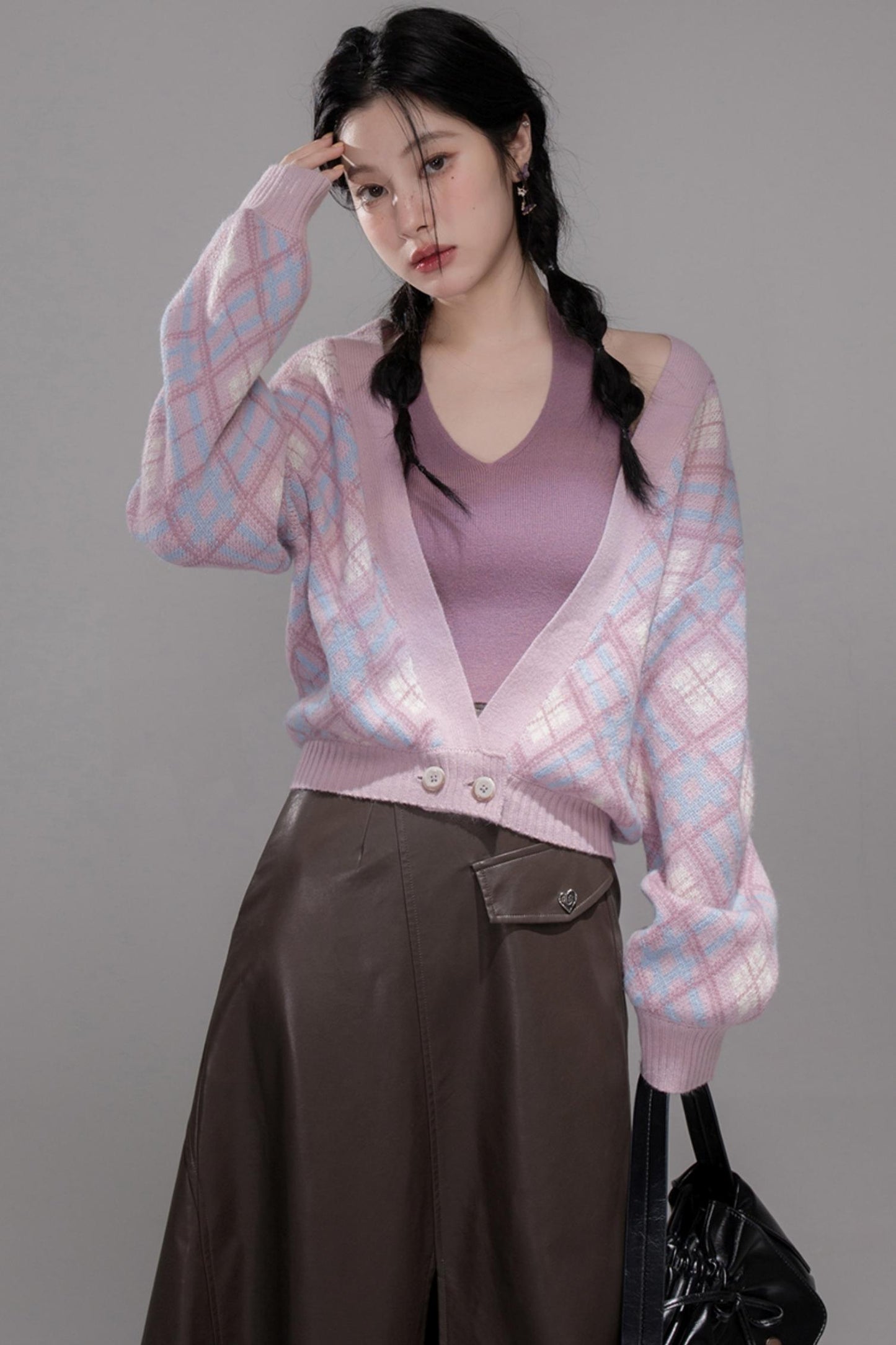 Rich Brown Leather Skirt