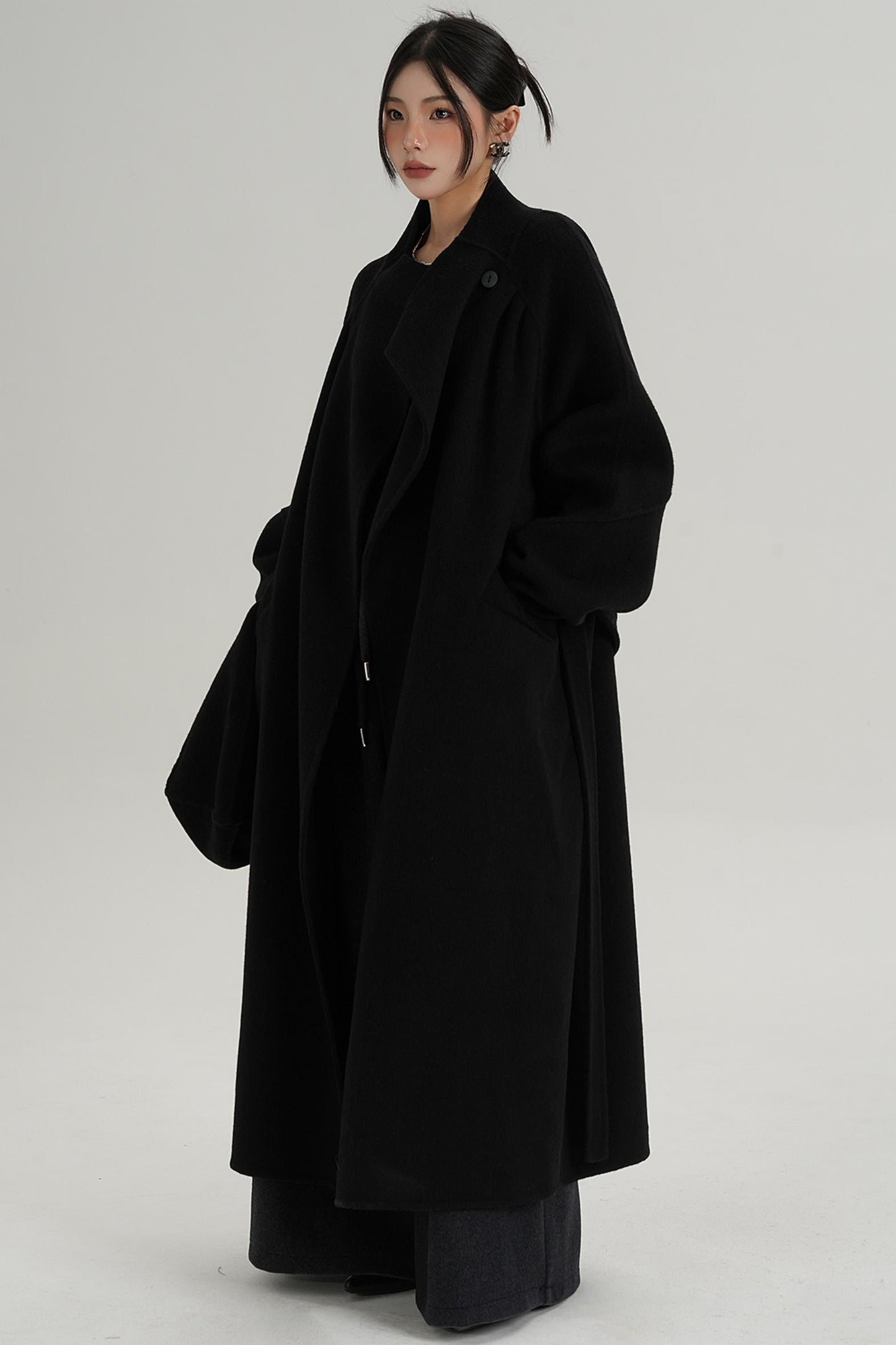 Woolen Elegance Long Jacket