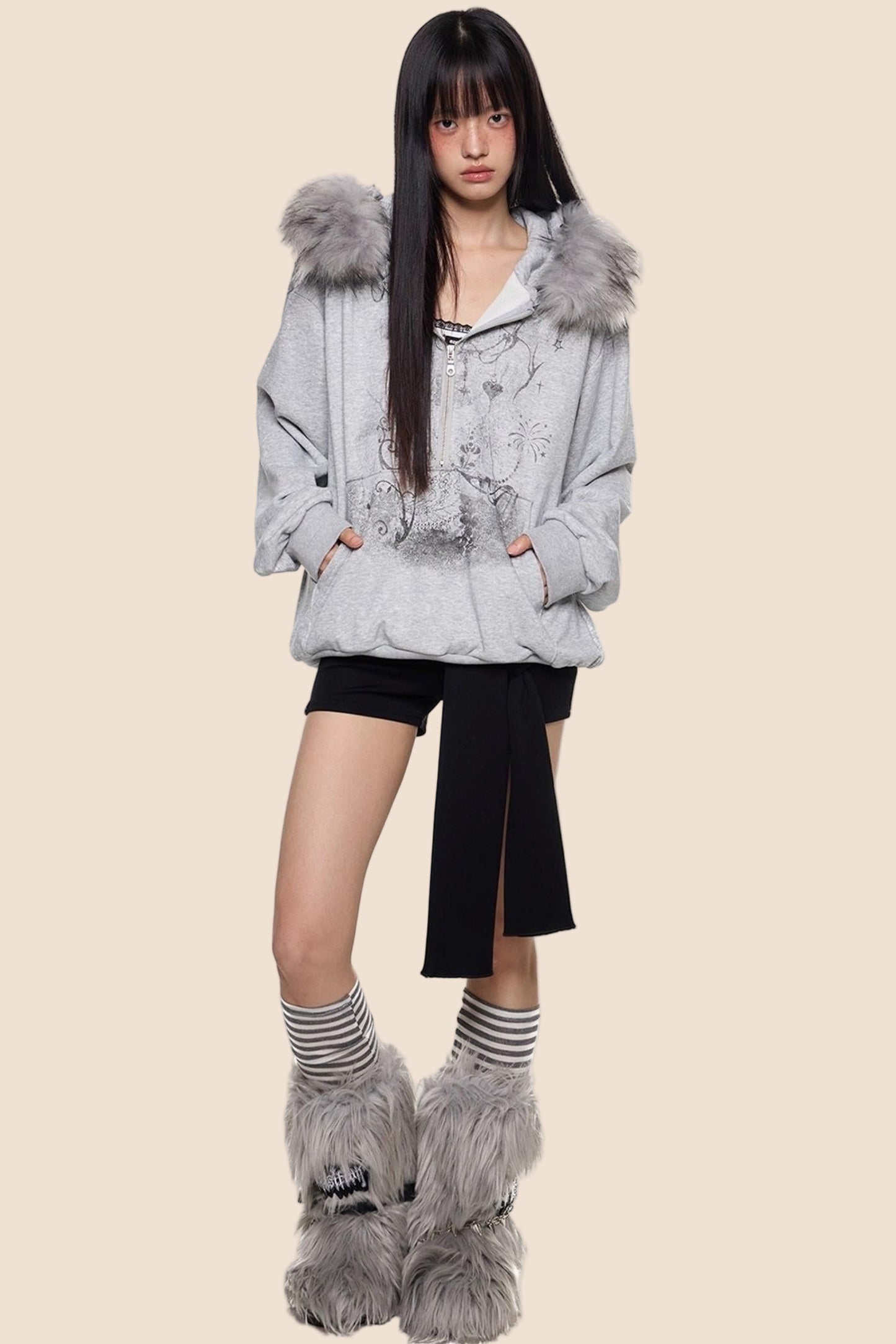 Graphic Print Luxury Hoodie Top