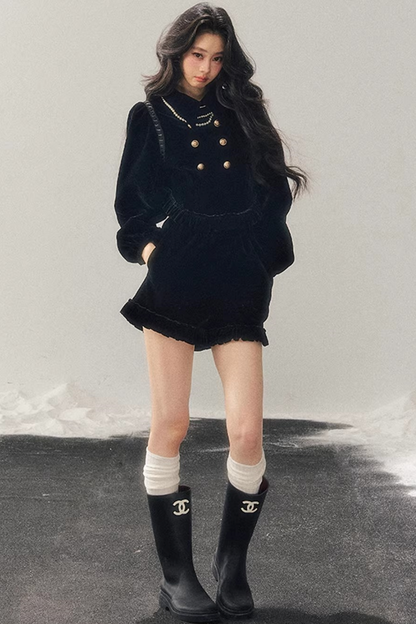 French Velvet Winter Suit Set-Up