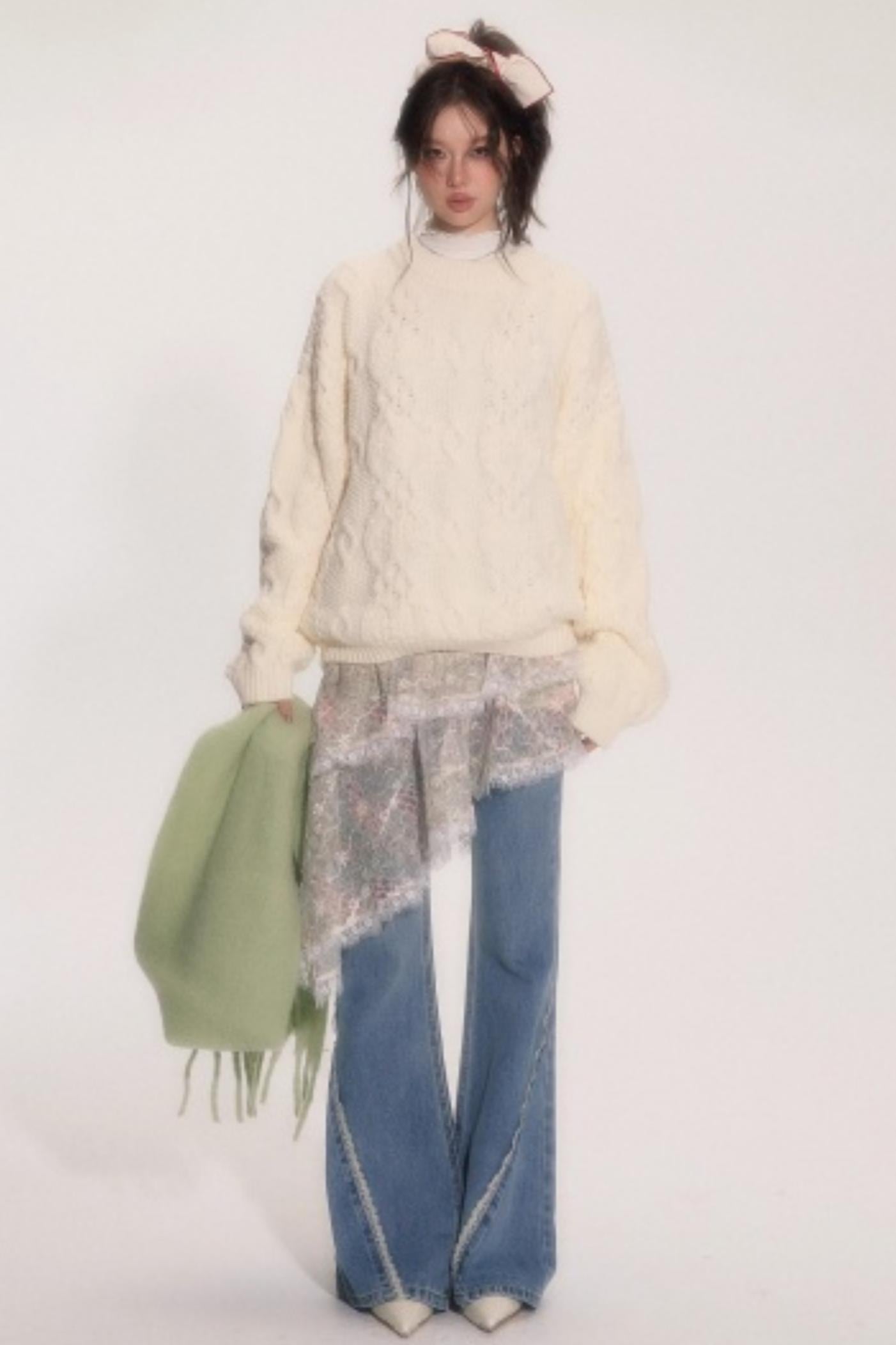 Embroidered Lace Ruffle Dress