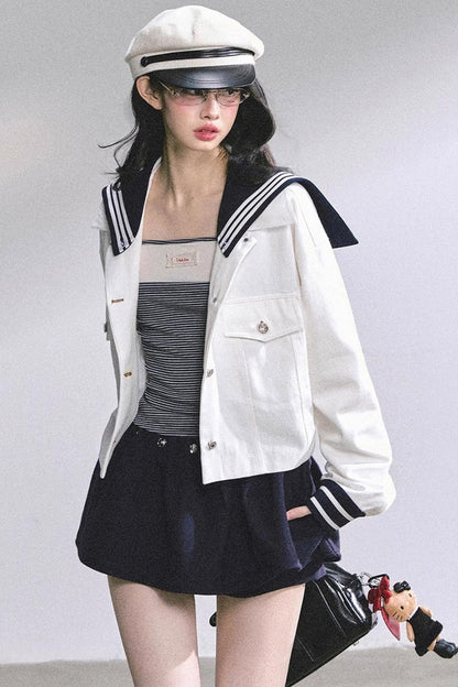 Luxury Denim Cargo Jacket