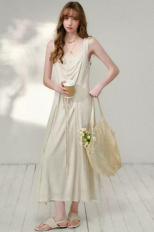 Belted Layered Maxi Dress