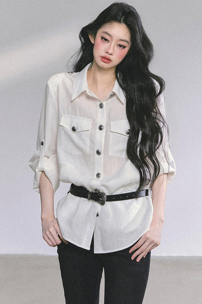 Autumn White Polo Shirt & Pants Set-Up