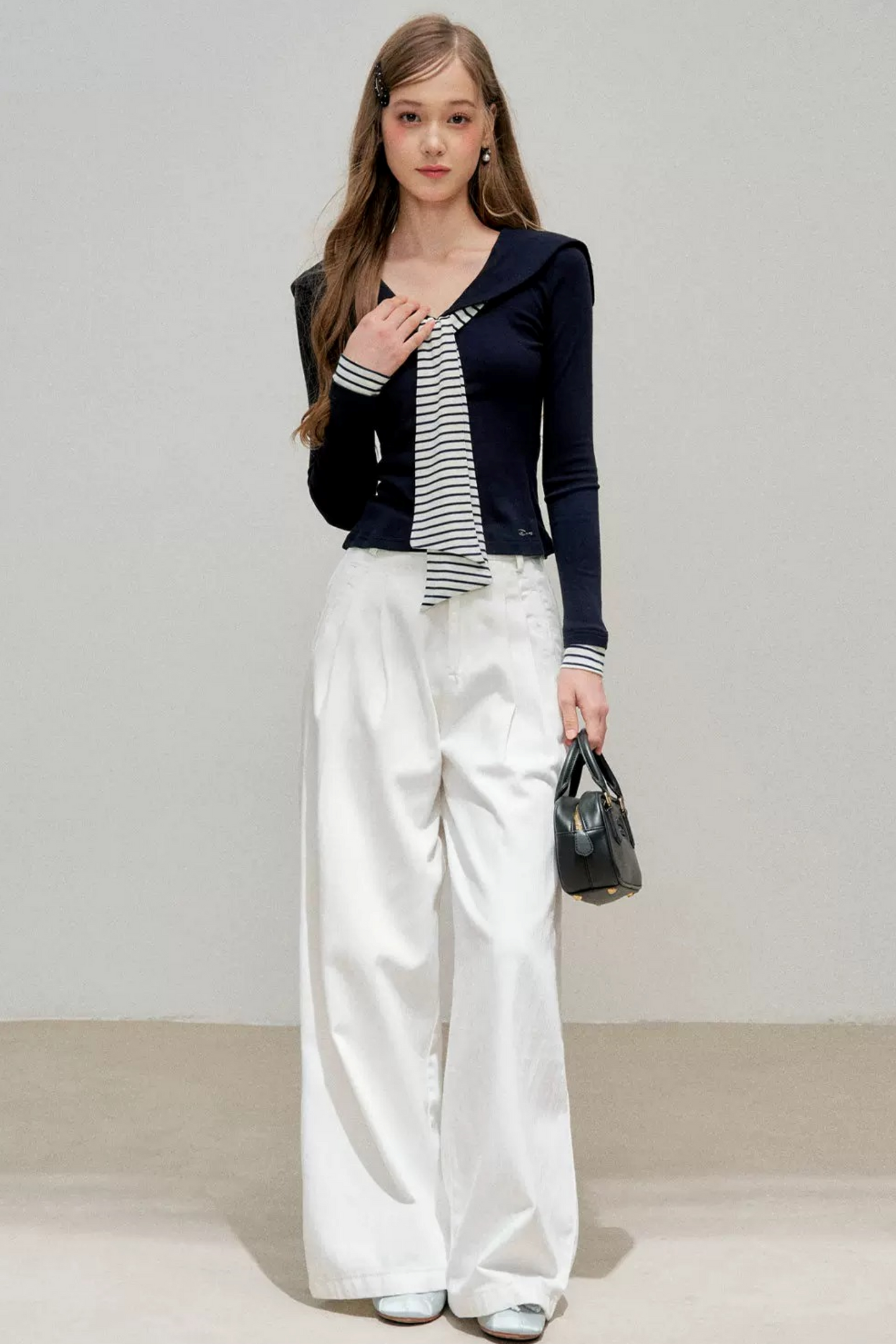 Navy Splice Collar T-Shirt