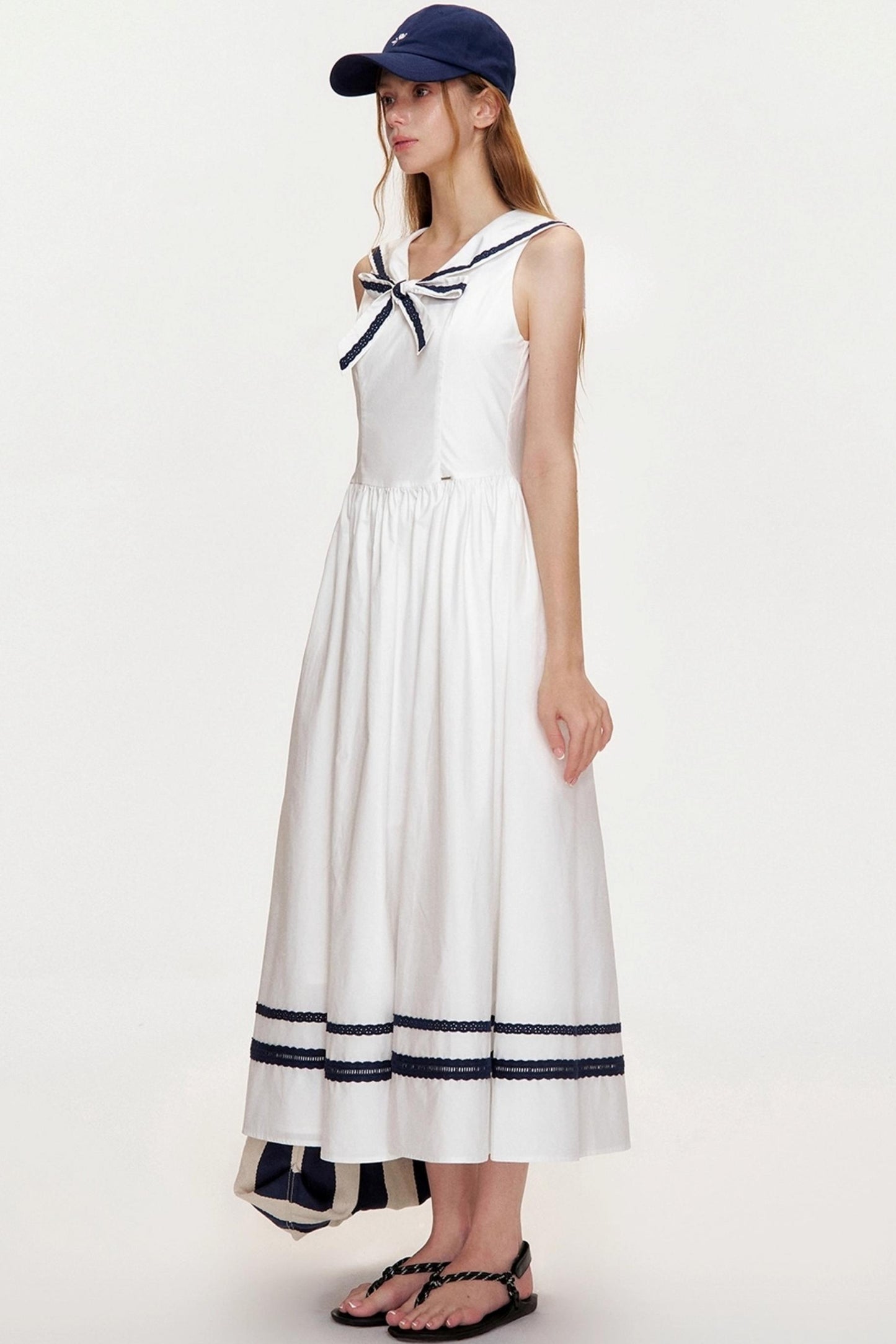 Navy Core Cotton Maxi Dress