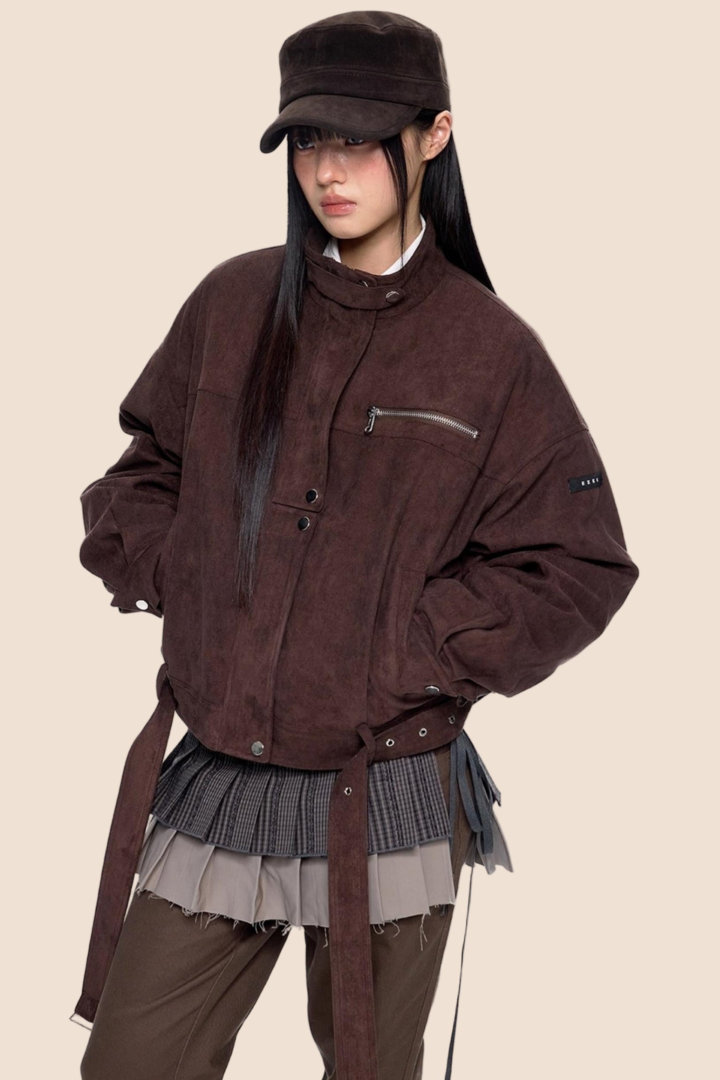 Brown Cropped Jacket