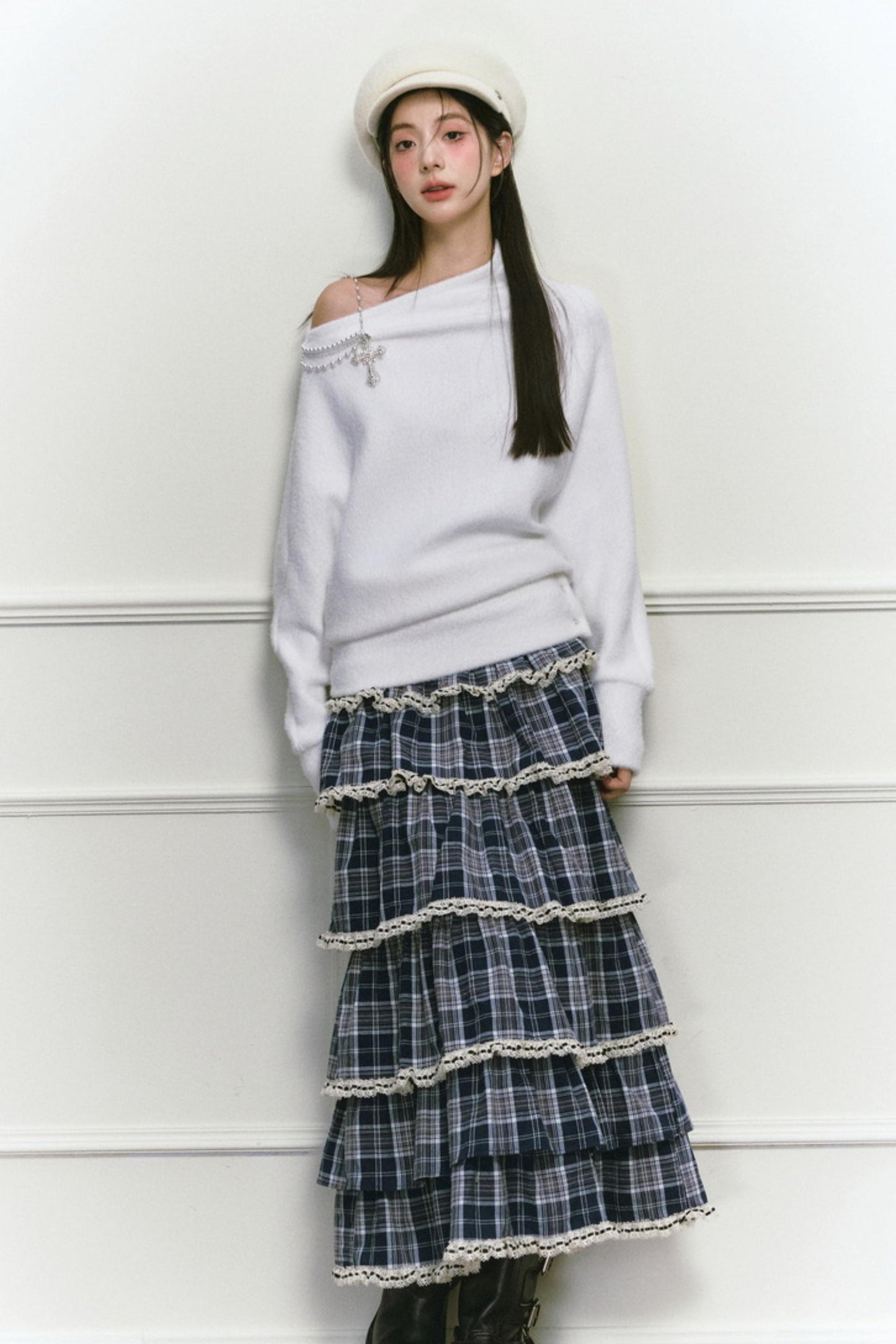 White Foaminck Slouch Sweater