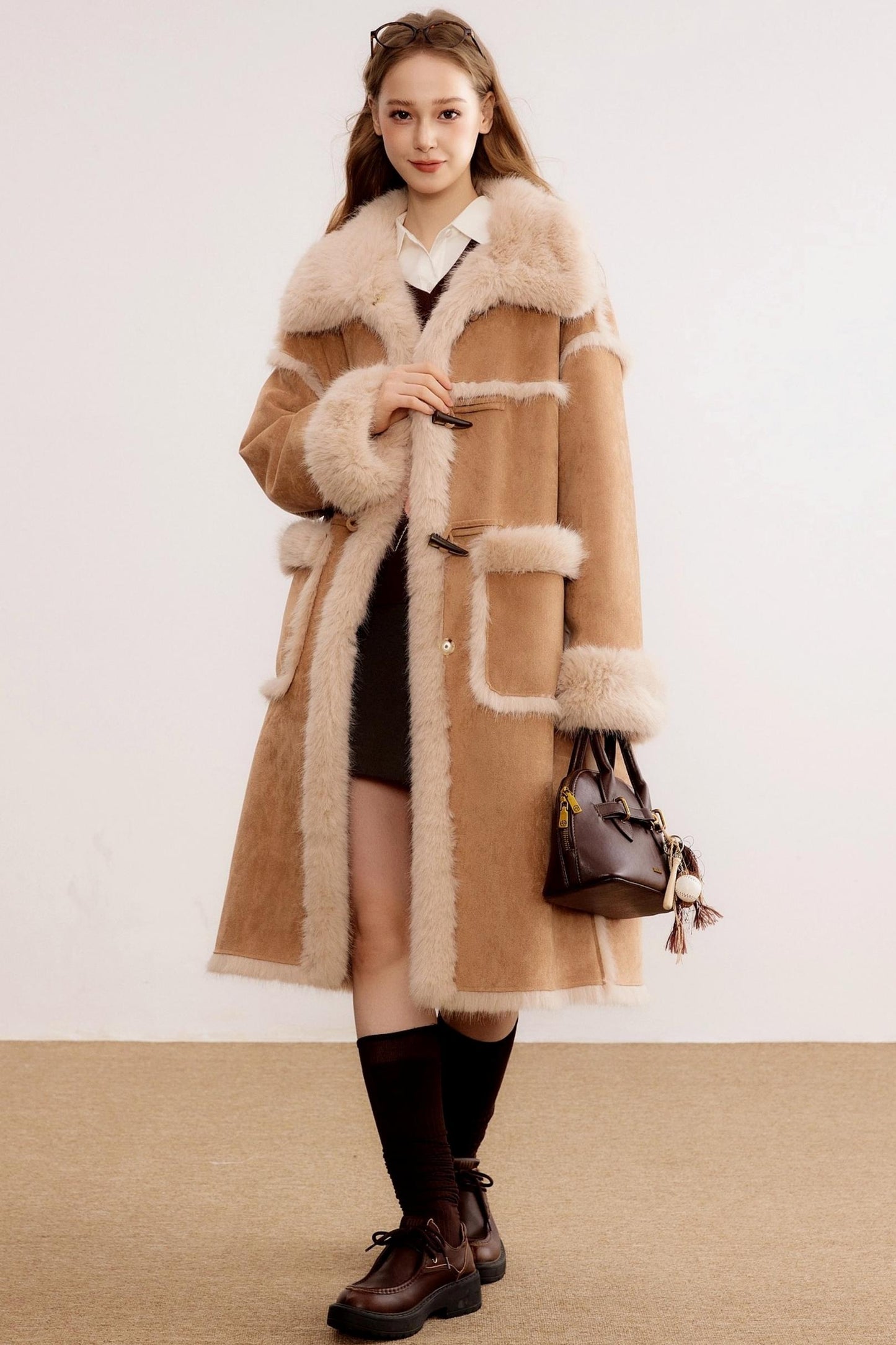 Suede Warm and Thickened Fur Coat