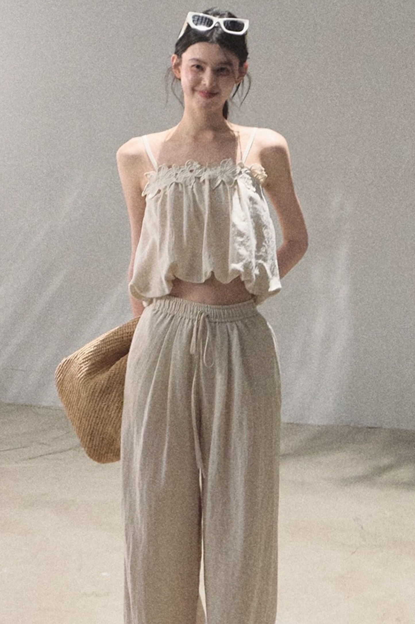Lyocell-Leinen-Set aus Camisole und Hose