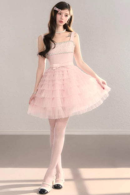 Robe en Dentelle Rose Rêvée