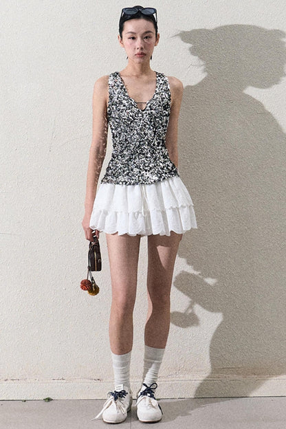 Elegant Layered Lace Skirt