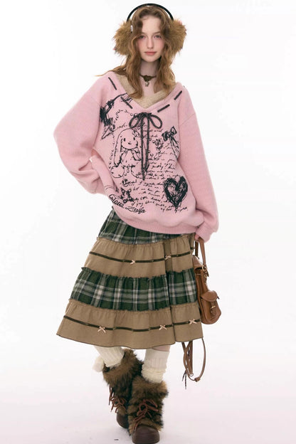 Velvet Rabbit Print Sweater