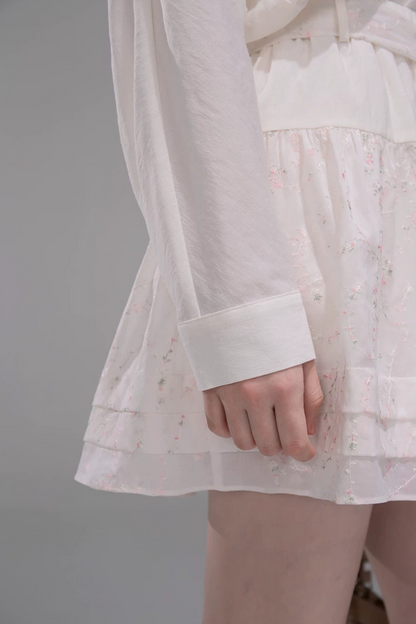 Completo Camicia e Gonna Ricamata in Lyocell
