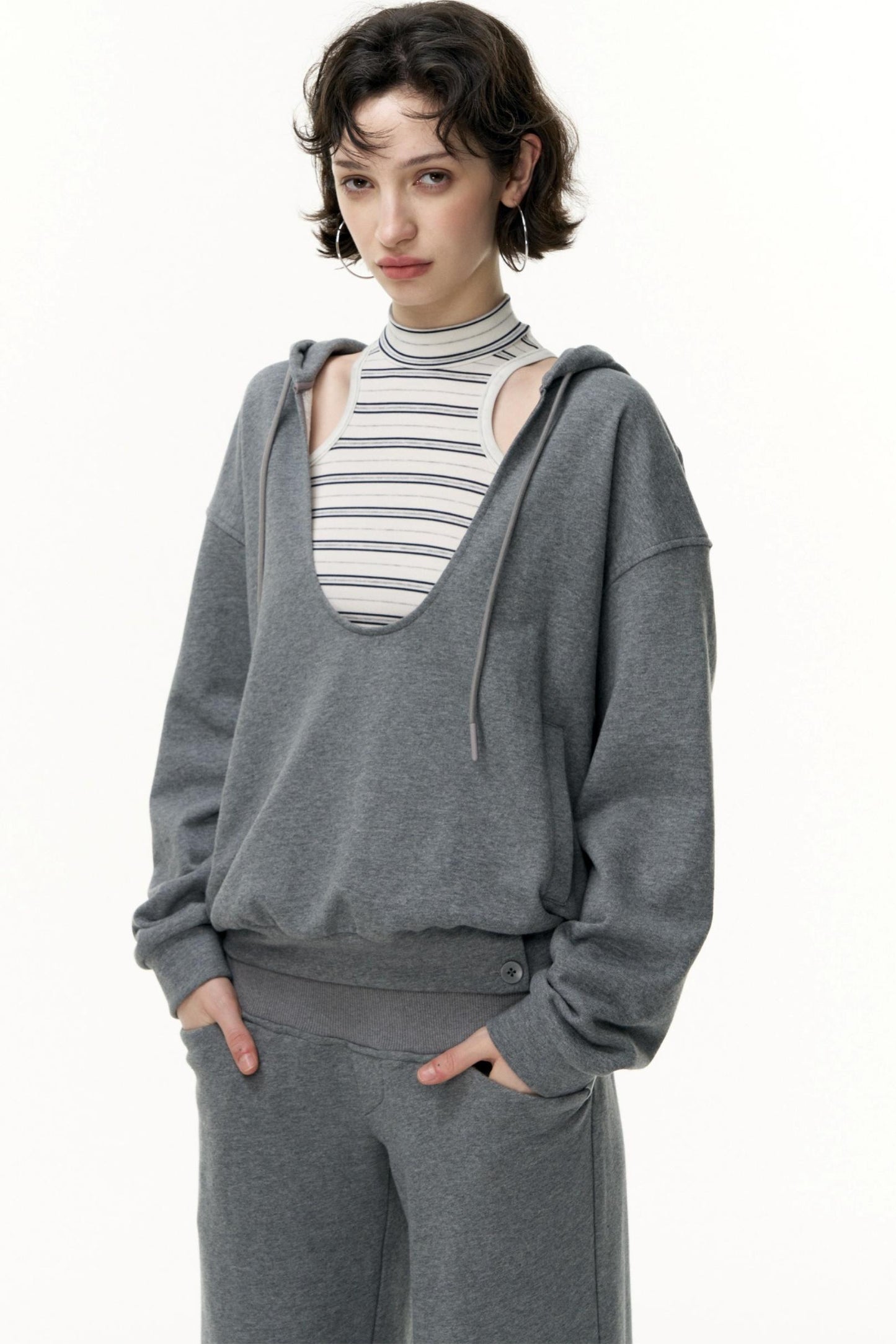 Layered Hooded Sweatshirt Set-Up