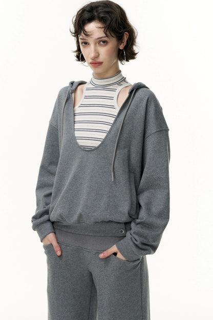 Layered Hooded Sweatshirt Set-Up