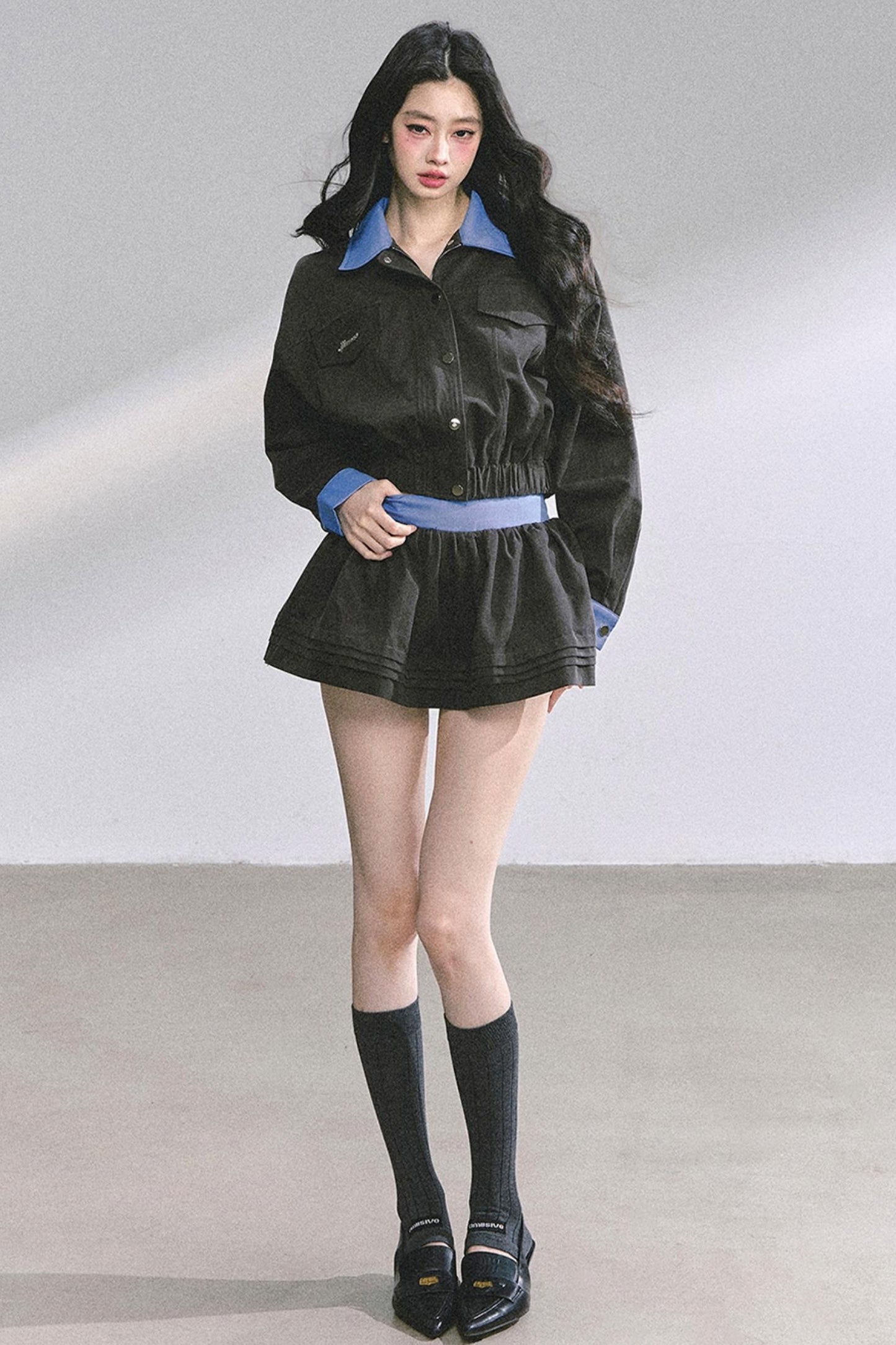 Womens Coat & Short Skirt Set-Up