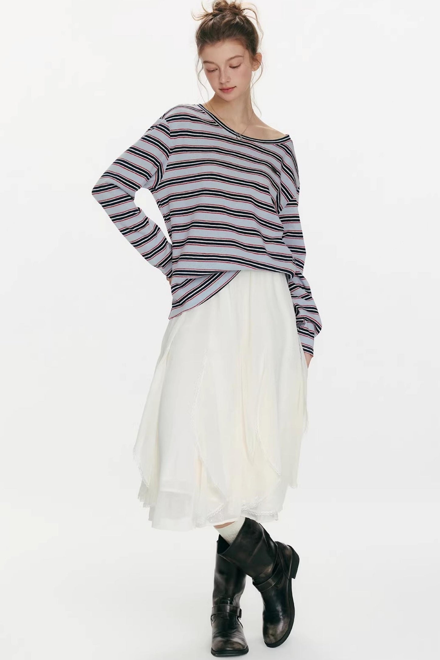 Night Dew Rose Chiffon Skirt