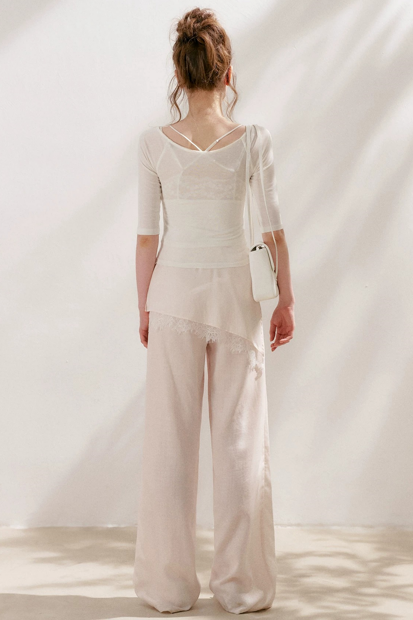French Wave Lace Bow Blouse