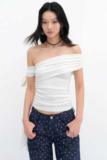 One-Shoulder Tencel Top