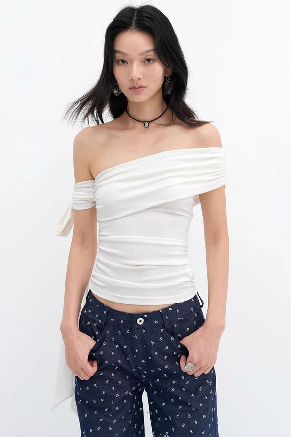 One-Shoulder Tencel Top