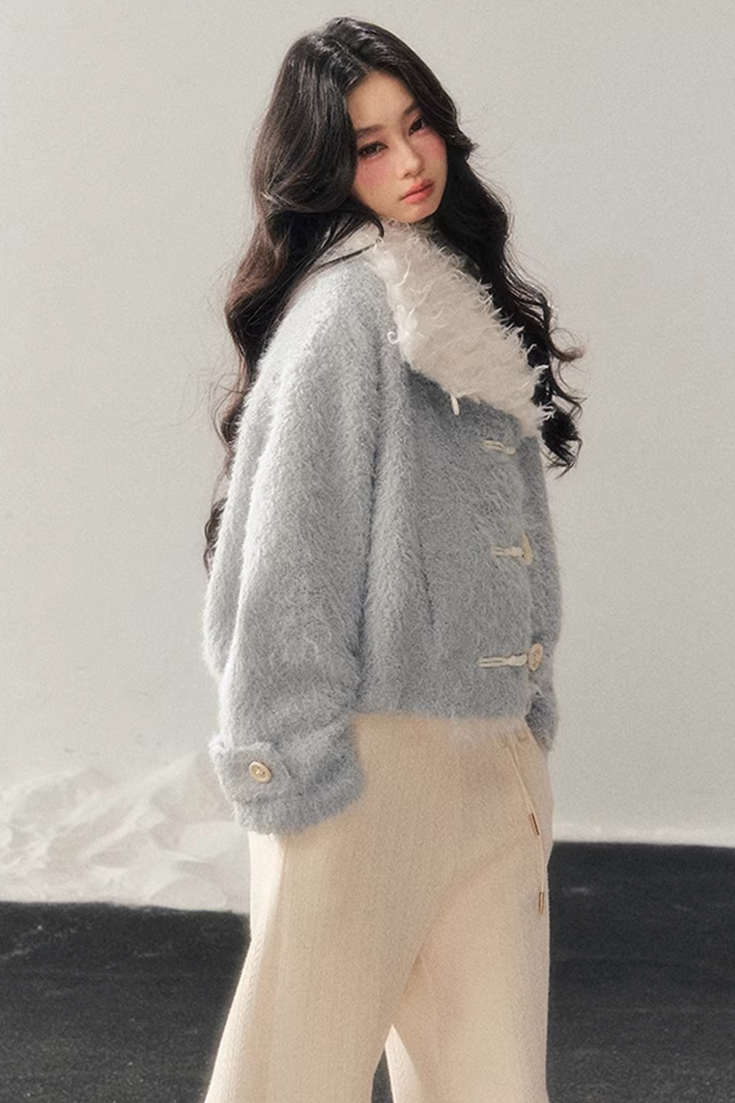 Quilted Faux Lamb Wool Jacket