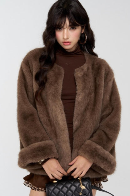 Slavic Aesthetics Fur-Cuffed Jacket