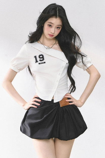 Pink Off Shoulder Stripe T-Shirt