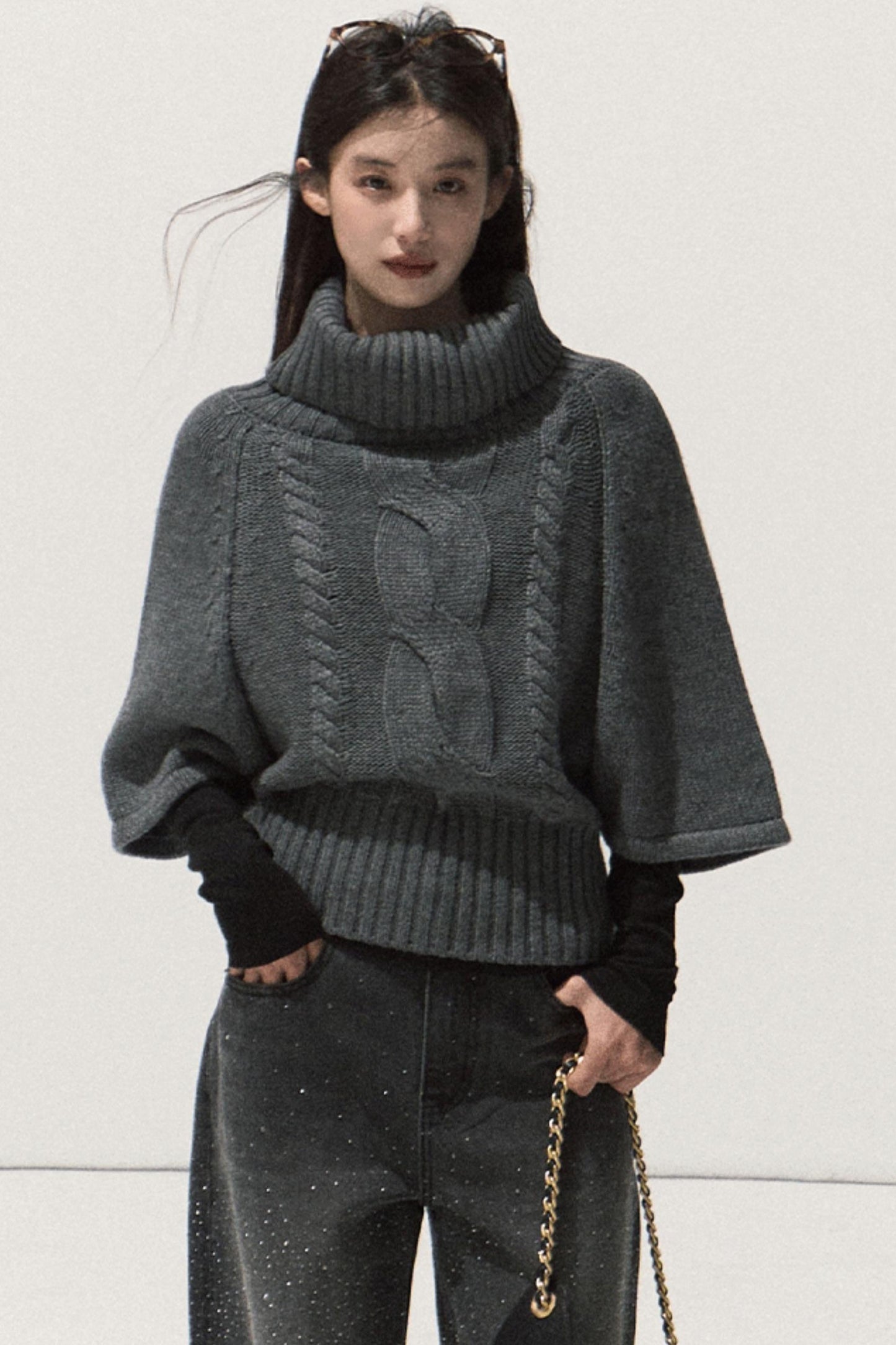 Retro Knit Twist Sweater