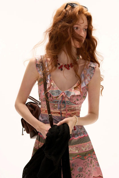 Summer Floral Stripe Dress