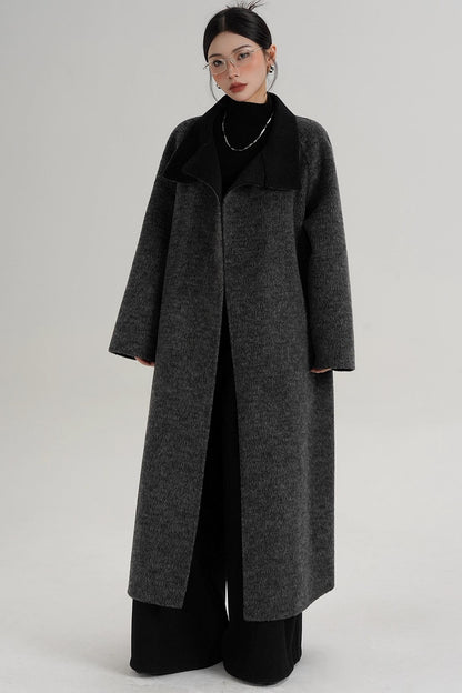 Elegant Athens Gray Wool Coat