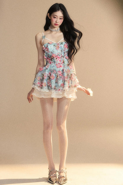 Vintage Floral Garter Dress