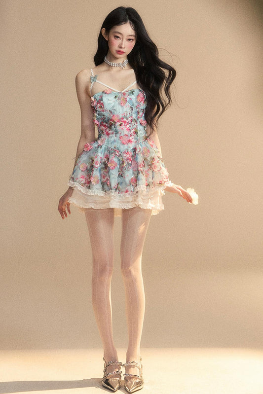 Vintage Floral Garter Dress