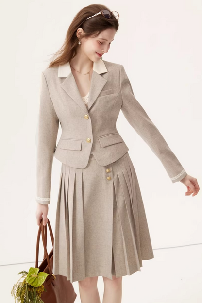 Color-Block Linen Skirt Set-Up