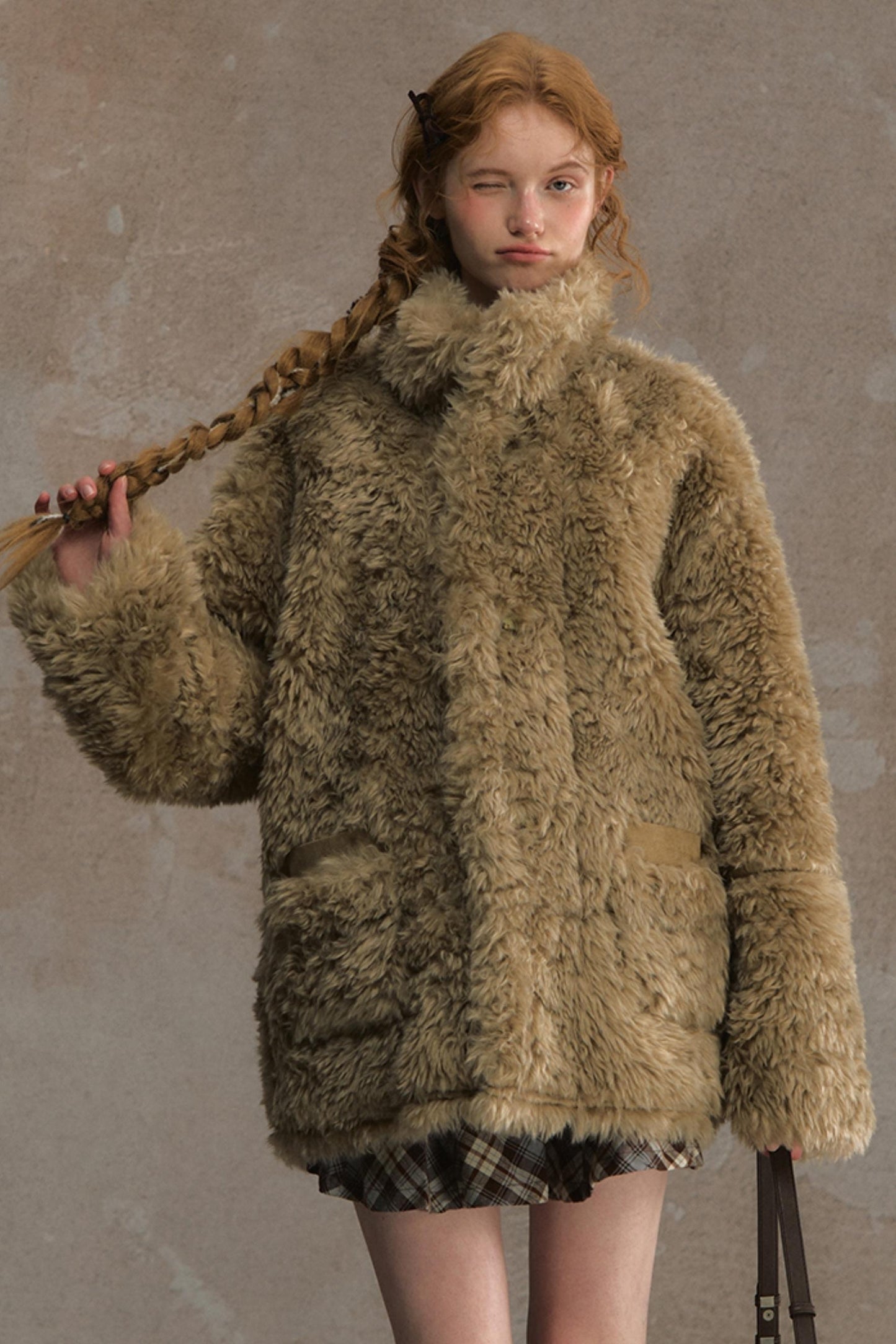 Winter Lamb Fur Deer Skin Jacket